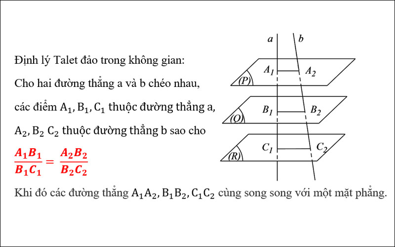 Định lý Talet đảo trong không gian